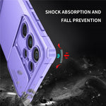 For Samsung Galaxy S22 Ultra 5G Adjustable Vertical Kickstand Phone Case Camera Slider Protection Hybrid PC + TPU Cover