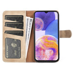 For Samsung Galaxy A23 5G (Global Version) Magnetic Closure Folio Flip Phone Cover Splicing Design Stand Leather+TPU Protective Shell with Wallet