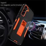 Hårdt PC + blødt TPU-hybridcover til Samsung Galaxy S22+ 5G med indbygget stativ, bilholder og metalplade