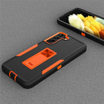 Hårdt PC + blødt TPU-hybridcover til Samsung Galaxy S22+ 5G med indbygget stativ, bilholder og metalplade