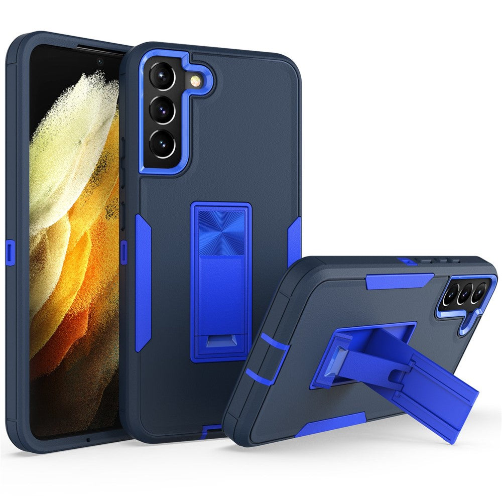 Hårdt PC + blødt TPU-hybridcover til Samsung Galaxy S22+ 5G med indbygget stativ, bilholder og metalplade