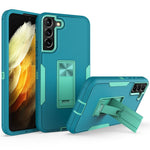 Hårdt PC + blødt TPU-hybridcover til Samsung Galaxy S22+ 5G med indbygget stativ, bilholder og metalplade