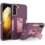 Hårdt PC + blødt TPU-hybridcover til Samsung Galaxy S22+ 5G med indbygget stativ, bilholder og metalplade