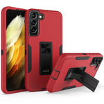 Hårdt PC + blødt TPU-hybridcover til Samsung Galaxy S22+ 5G med indbygget stativ, bilholder og metalplade