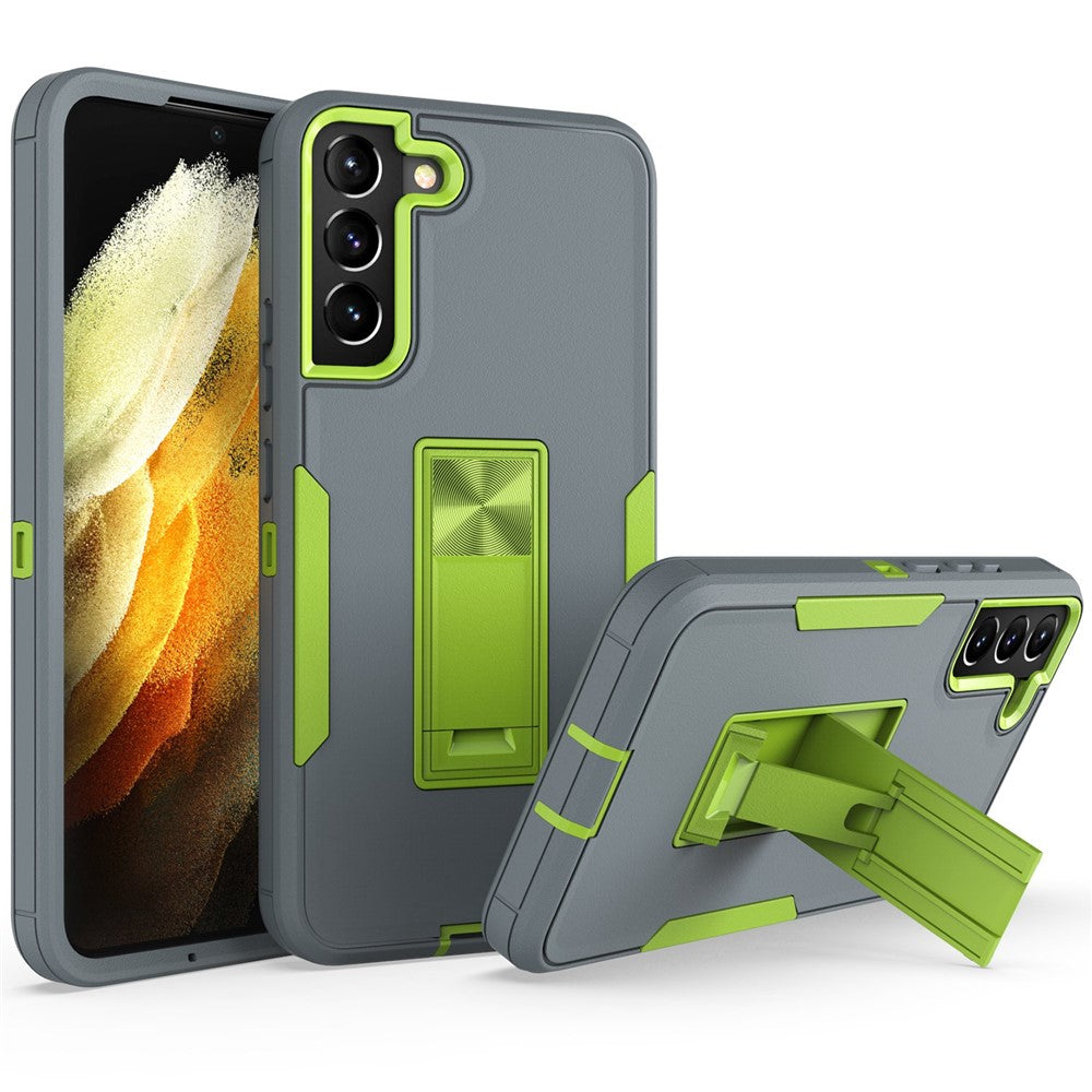 Hårdt PC + blødt TPU-hybridcover til Samsung Galaxy S22+ 5G med indbygget stativ, bilholder og metalplade