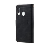 TTUDRCH for Samsung Galaxy A20e 004 Skin-touch Leather Splicing Wallet Case RFID Blocking Stand Magnetic Closure Shockproof TPU Flip Cover with Strap