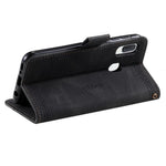 TTUDRCH for Samsung Galaxy A20e 004 Skin-touch Leather Splicing Wallet Case RFID Blocking Stand Magnetic Closure Shockproof TPU Flip Cover with Strap