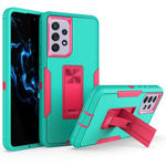 For Samsung Galaxy A53 5G Back Shell, Scratch Resistant PC + TPU Hybrid Phone Cover with Integrated Kickstand Car Mount Metal Sheet Case
