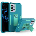 For Samsung Galaxy A53 5G Back Shell, Scratch Resistant PC + TPU Hybrid Phone Cover with Integrated Kickstand Car Mount Metal Sheet Case