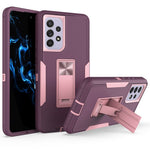 For Samsung Galaxy A53 5G Back Shell, Scratch Resistant PC + TPU Hybrid Phone Cover with Integrated Kickstand Car Mount Metal Sheet Case