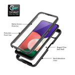 Til Samsung Galaxy A22 5G (EU Version) 3-i-1 Heldækkende Telefoncover PC + TPU Hybridcover med PET Skærmbeskytter