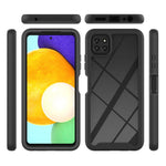 Til Samsung Galaxy A22 5G (EU Version) 3-i-1 Heldækkende Telefoncover PC + TPU Hybridcover med PET Skærmbeskytter