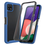Til Samsung Galaxy A22 5G (EU Version) 3-i-1 Heldækkende Telefoncover PC + TPU Hybridcover med PET Skærmbeskytter