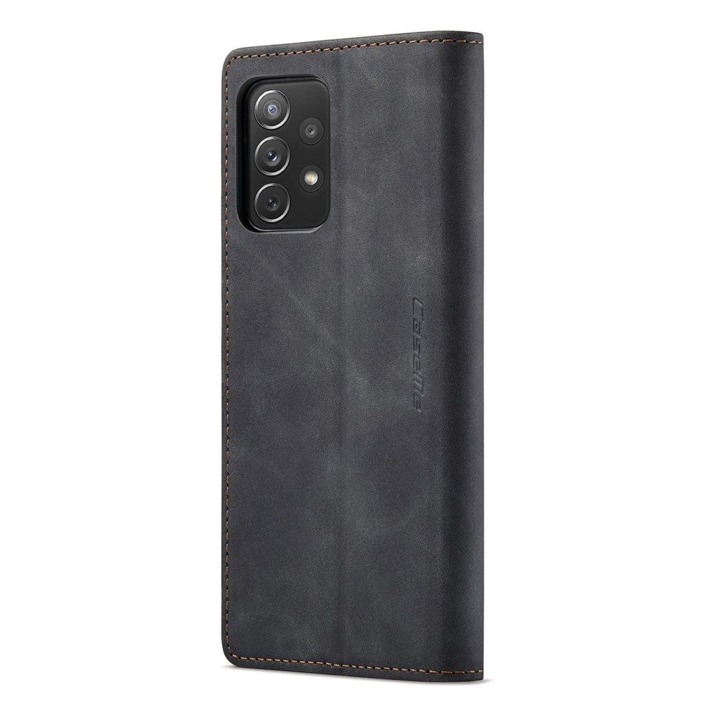 CASEME 013 Series Letvægts Mobiltelefonetui Taske til Samsung Galaxy A73 5G, Automatisk Absorberet PU Læder Pung Sammenfoldeligt Stativ Telefoncover