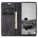 CASEME 013 Series Letvægts Mobiltelefonetui Taske til Samsung Galaxy A73 5G, Automatisk Absorberet PU Læder Pung Sammenfoldeligt Stativ Telefoncover