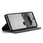 CASEME 013 Series Letvægts Mobiltelefonetui Taske til Samsung Galaxy A73 5G, Automatisk Absorberet PU Læder Pung Sammenfoldeligt Stativ Telefoncover