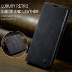 CASEME 013 Series Letvægts Mobiltelefonetui Taske til Samsung Galaxy A73 5G, Automatisk Absorberet PU Læder Pung Sammenfoldeligt Stativ Telefoncover