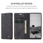 CASEME 013 Series Letvægts Mobiltelefonetui Taske til Samsung Galaxy A73 5G, Automatisk Absorberet PU Læder Pung Sammenfoldeligt Stativ Telefoncover