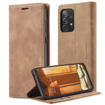 CASEME 013 Series Letvægts Mobiltelefonetui Taske til Samsung Galaxy A73 5G, Automatisk Absorberet PU Læder Pung Sammenfoldeligt Stativ Telefoncover
