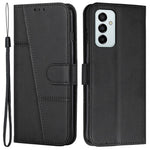 For Samsung Galaxy M23 5G/F23 5G PU Leather TPU Interior Case Stand Feature Magnetic Folio Book Folding Stitching Cover with Strap