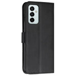 For Samsung Galaxy M23 5G/F23 5G PU Leather TPU Interior Case Stand Feature Magnetic Folio Book Folding Stitching Cover with Strap