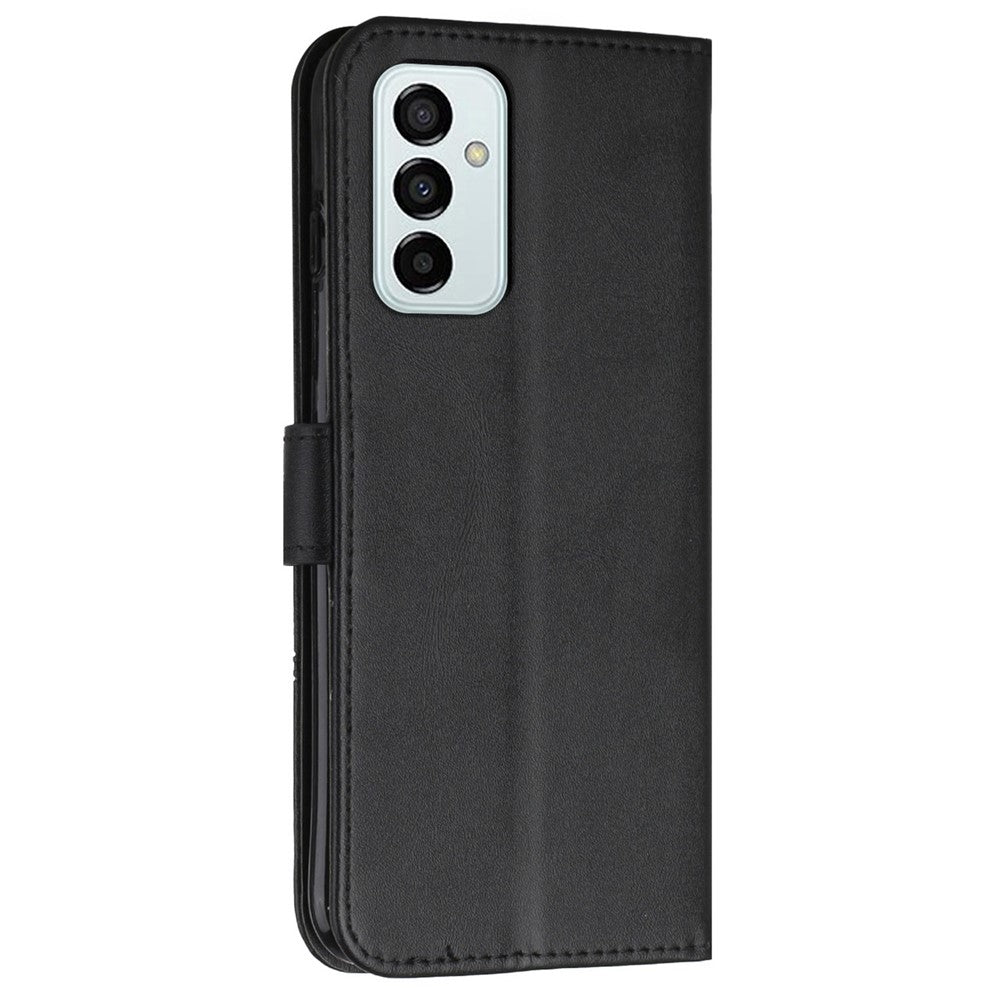 For Samsung Galaxy M23 5G/F23 5G PU Leather TPU Interior Case Stand Feature Magnetic Folio Book Folding Stitching Cover with Strap