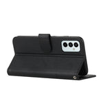 For Samsung Galaxy M23 5G/F23 5G PU Leather TPU Interior Case Stand Feature Magnetic Folio Book Folding Stitching Cover with Strap