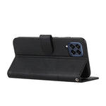 For Samsung Galaxy M33 5G (Global Version) PU Leather Stitching Cover Stand Magnetic Protect Shockproof Flip Case with Strap