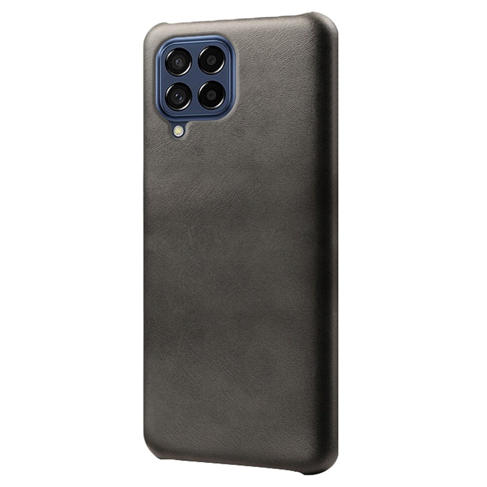 For Samsung Galaxy M53 5G Phone Protector All-round Shockproof Textured PU Leather Coated PC Phone Case