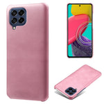 For Samsung Galaxy M53 5G Phone Protector All-round Shockproof Textured PU Leather Coated PC Phone Case