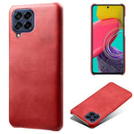 For Samsung Galaxy M53 5G Phone Protector All-round Shockproof Textured PU Leather Coated PC Phone Case