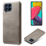 For Samsung Galaxy M53 5G Phone Protector All-round Shockproof Textured PU Leather Coated PC Phone Case