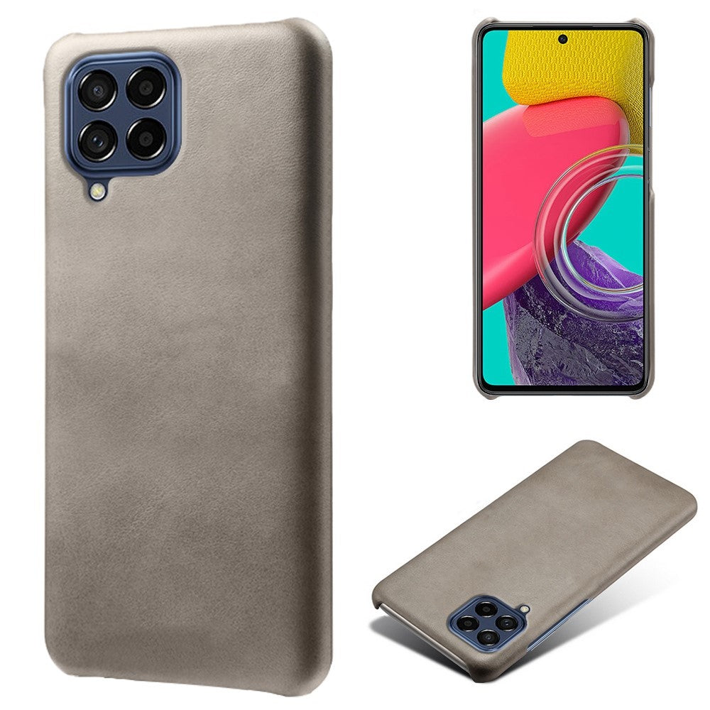 For Samsung Galaxy M53 5G Phone Protector All-round Shockproof Textured PU Leather Coated PC Phone Case