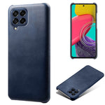 For Samsung Galaxy M53 5G Phone Protector All-round Shockproof Textured PU Leather Coated PC Phone Case