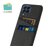 Cloth Texture Protective Case for Samsung Galaxy M53 5G, Hard PC + Cloth Back Cover with Dual Card Slot