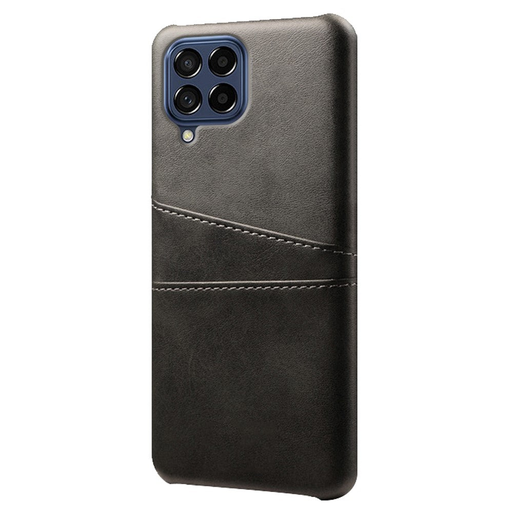 For Samsung Galaxy M53 5G Back Case Shell Multipurpose Card Slots All-round Shockproof Phone Protector PU Leather Coated Hard PC Cover