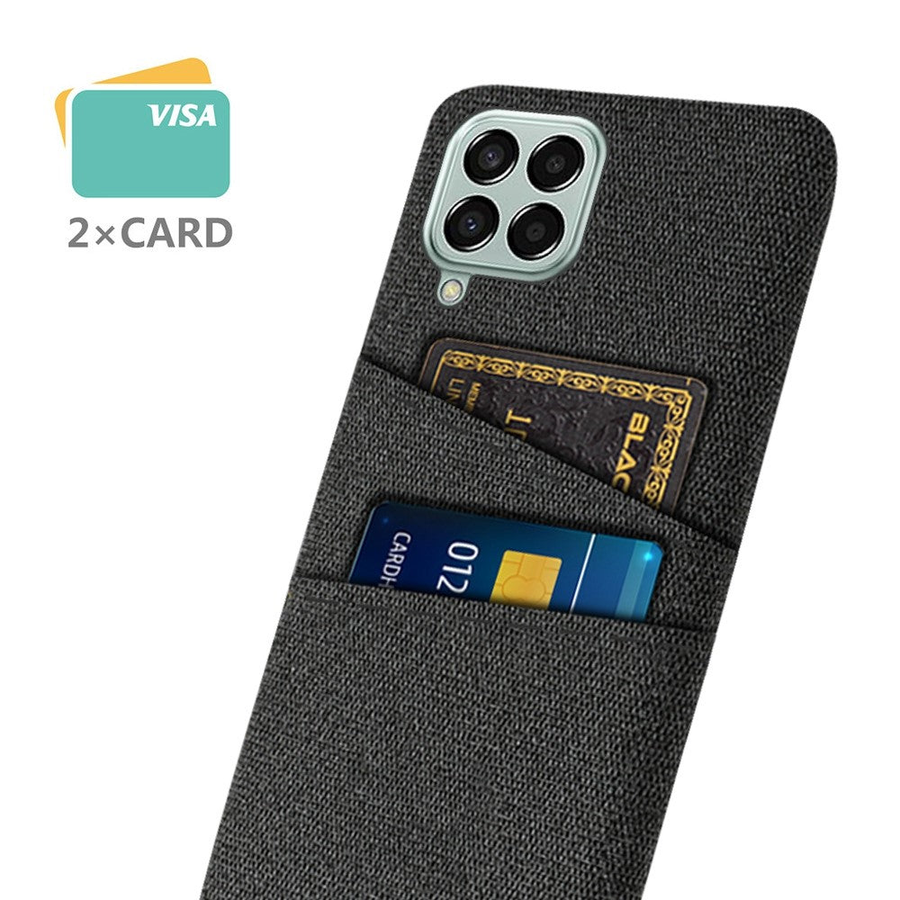 Cloth Texture Case for Samsung Galaxy M33 5G (Global Version), Hard PC + Cloth Back Protector Cover with Dual Card Slot