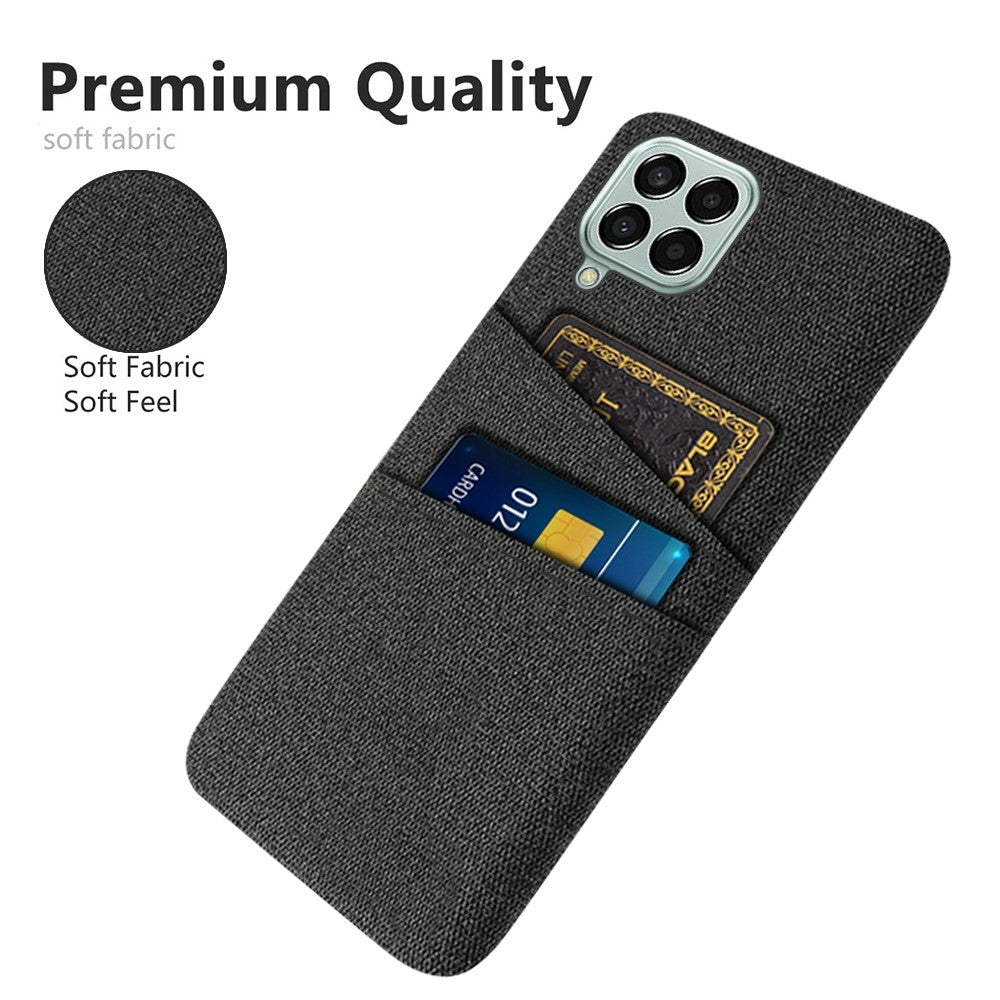 Cloth Texture Case for Samsung Galaxy M33 5G (Global Version), Hard PC + Cloth Back Protector Cover with Dual Card Slot