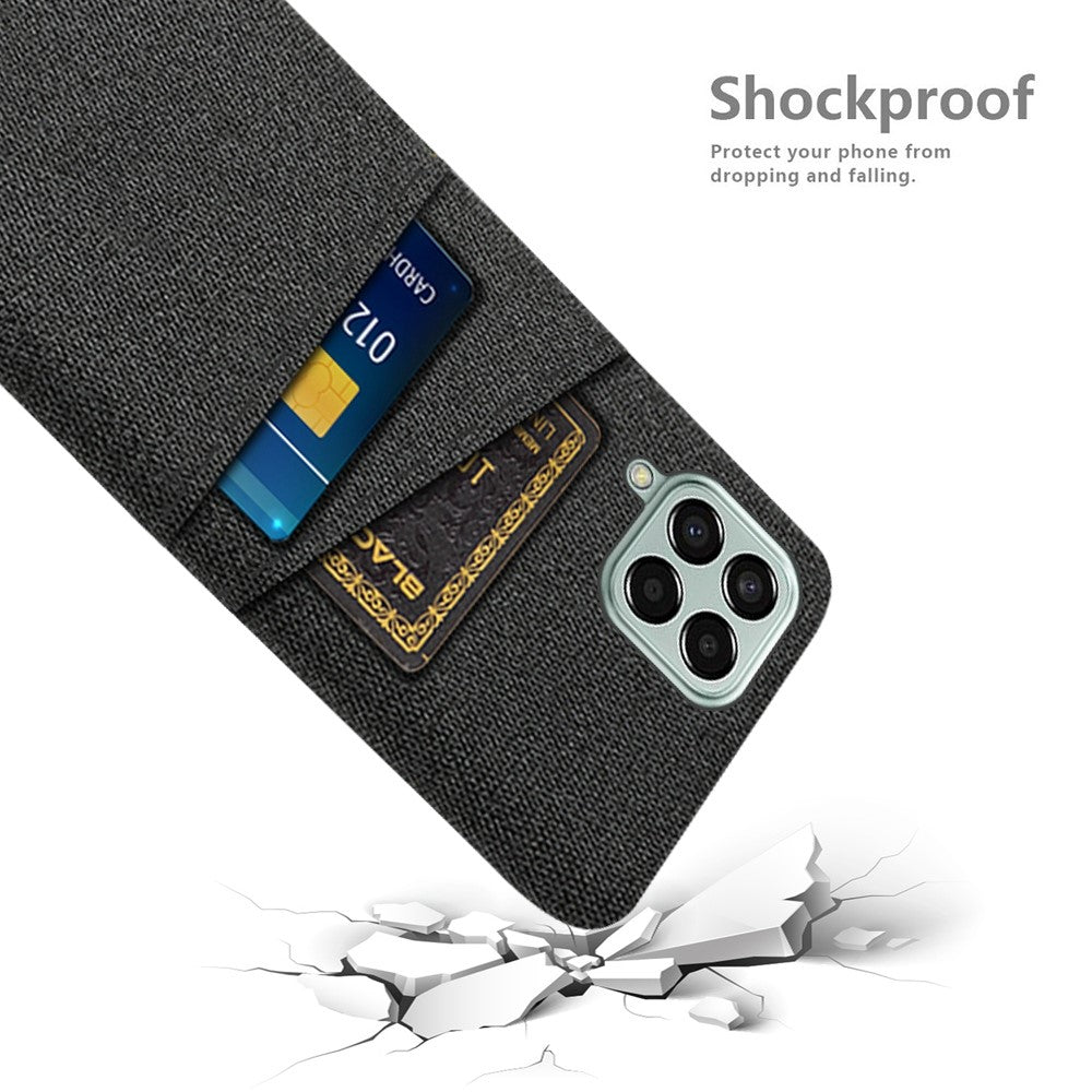 Cloth Texture Case for Samsung Galaxy M33 5G (Global Version), Hard PC + Cloth Back Protector Cover with Dual Card Slot