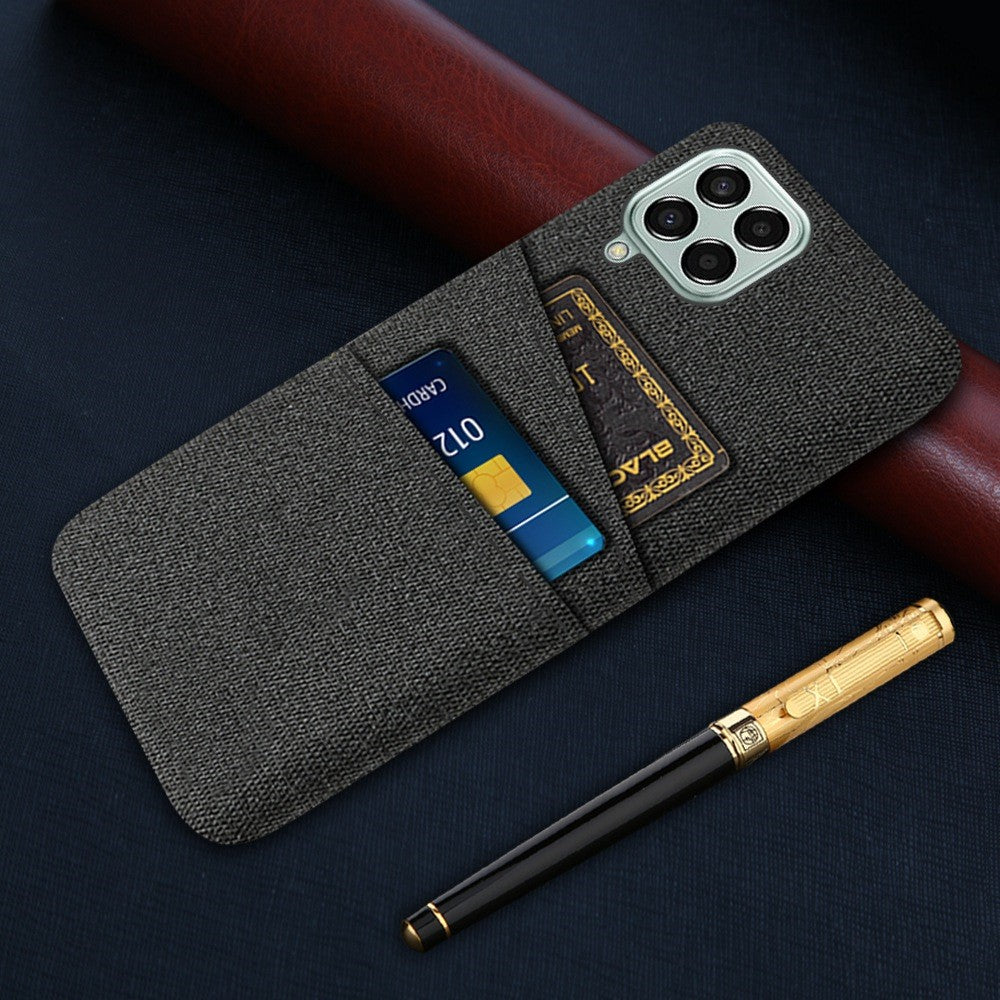 Cloth Texture Case for Samsung Galaxy M33 5G (Global Version), Hard PC + Cloth Back Protector Cover with Dual Card Slot