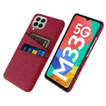 Cloth Texture Case for Samsung Galaxy M33 5G (Global Version), Hard PC + Cloth Back Protector Cover with Dual Card Slot