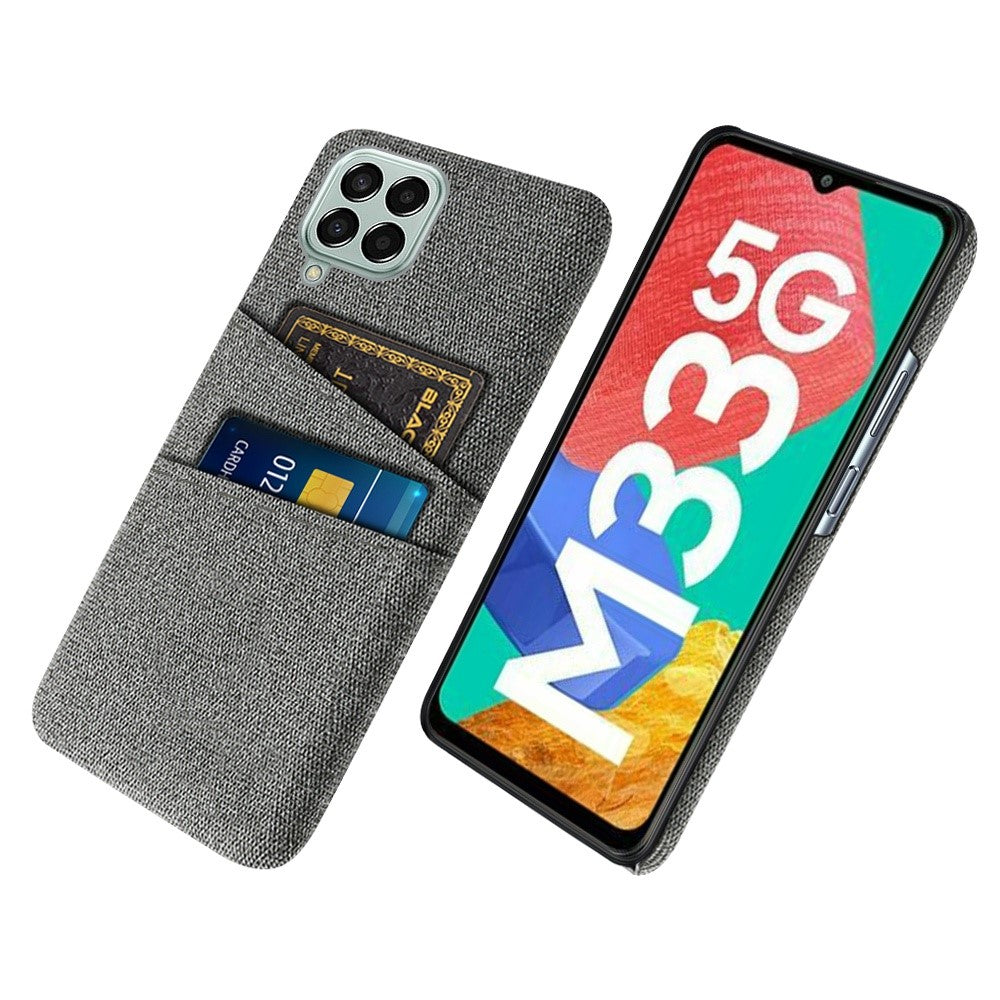 Cloth Texture Case for Samsung Galaxy M33 5G (Global Version), Hard PC + Cloth Back Protector Cover with Dual Card Slot