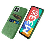 Cloth Texture Case for Samsung Galaxy M33 5G (Global Version), Hard PC + Cloth Back Protector Cover with Dual Card Slot