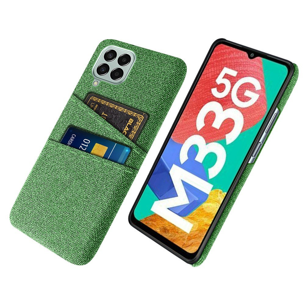 Cloth Texture Case for Samsung Galaxy M33 5G (Global Version), Hard PC + Cloth Back Protector Cover with Dual Card Slot