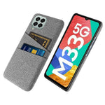 Cloth Texture Case for Samsung Galaxy M33 5G (Global Version), Hard PC + Cloth Back Protector Cover with Dual Card Slot