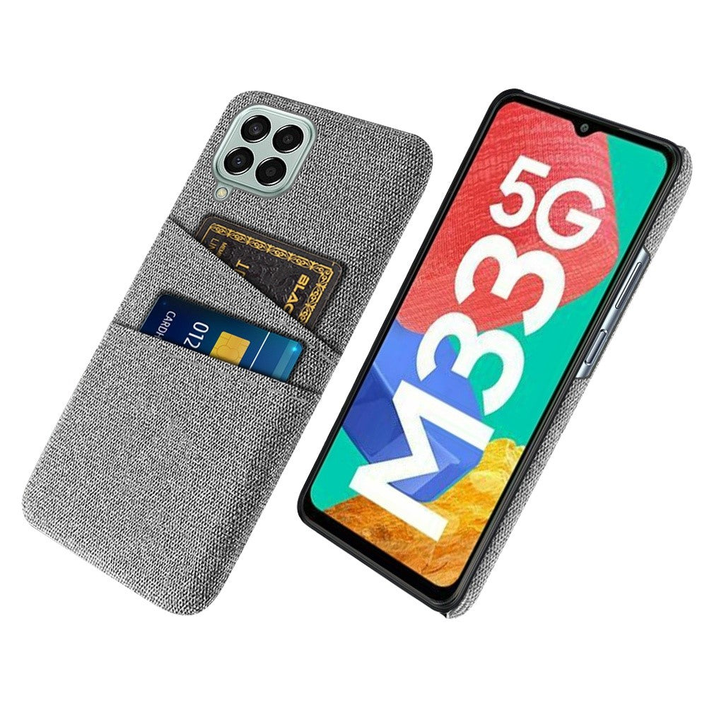 Cloth Texture Case for Samsung Galaxy M33 5G (Global Version), Hard PC + Cloth Back Protector Cover with Dual Card Slot