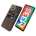 Cloth Texture Case for Samsung Galaxy M33 5G (Global Version), Hard PC + Cloth Back Protector Cover with Dual Card Slot