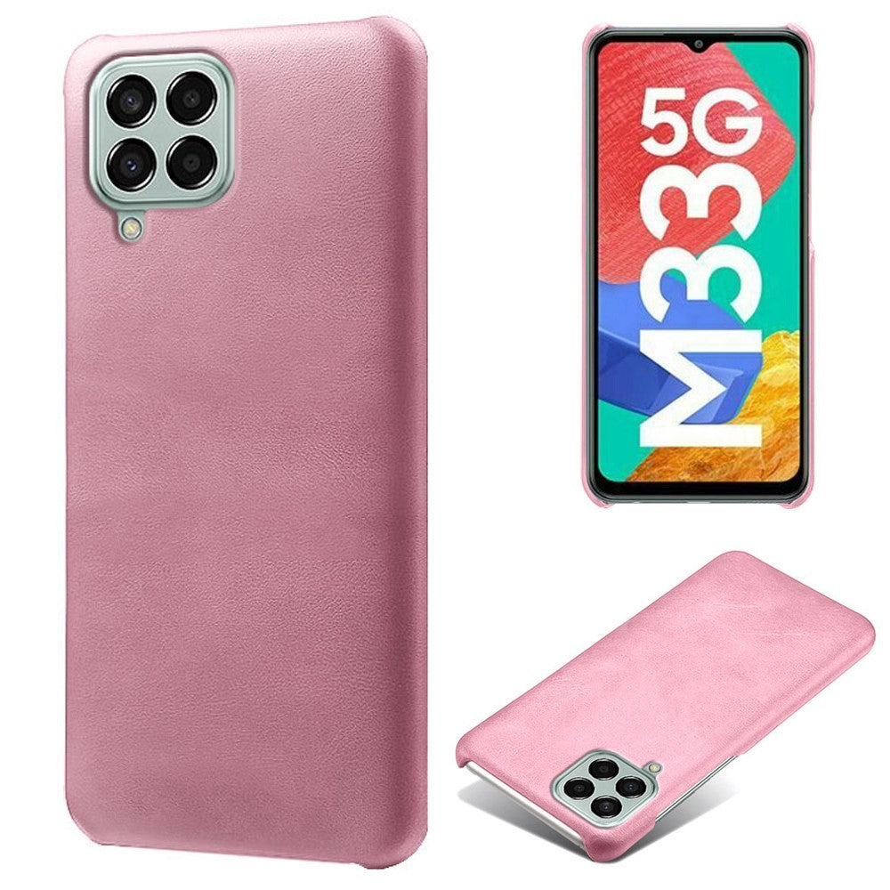 Til Samsung Galaxy M33 5G (Global Version) Tekstureret PU Læderbelagt PC Telefoncover Bagskal