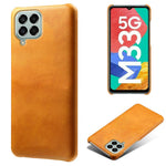 Til Samsung Galaxy M33 5G (Global Version) Tekstureret PU Læderbelagt PC Telefoncover Bagskal