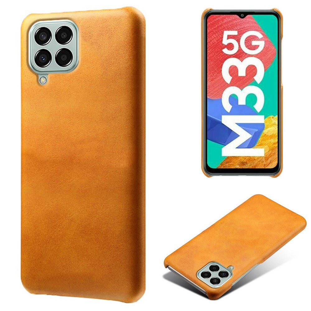 Til Samsung Galaxy M33 5G (Global Version) Tekstureret PU Læderbelagt PC Telefoncover Bagskal